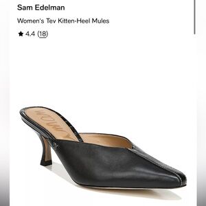 Sam Edelman Black Tev Kitten-Heel Mules Size 7.5